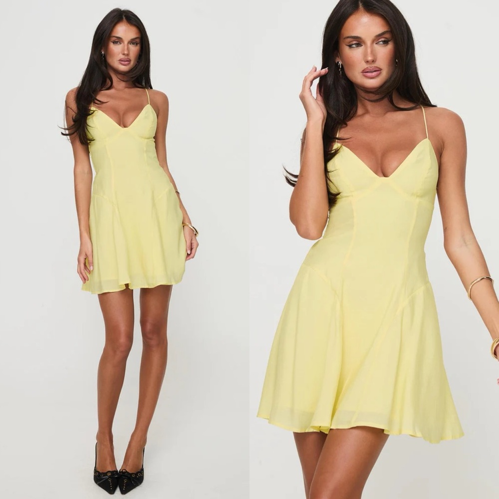 Princess Polly Webbs Mini Dress Butter Yellow